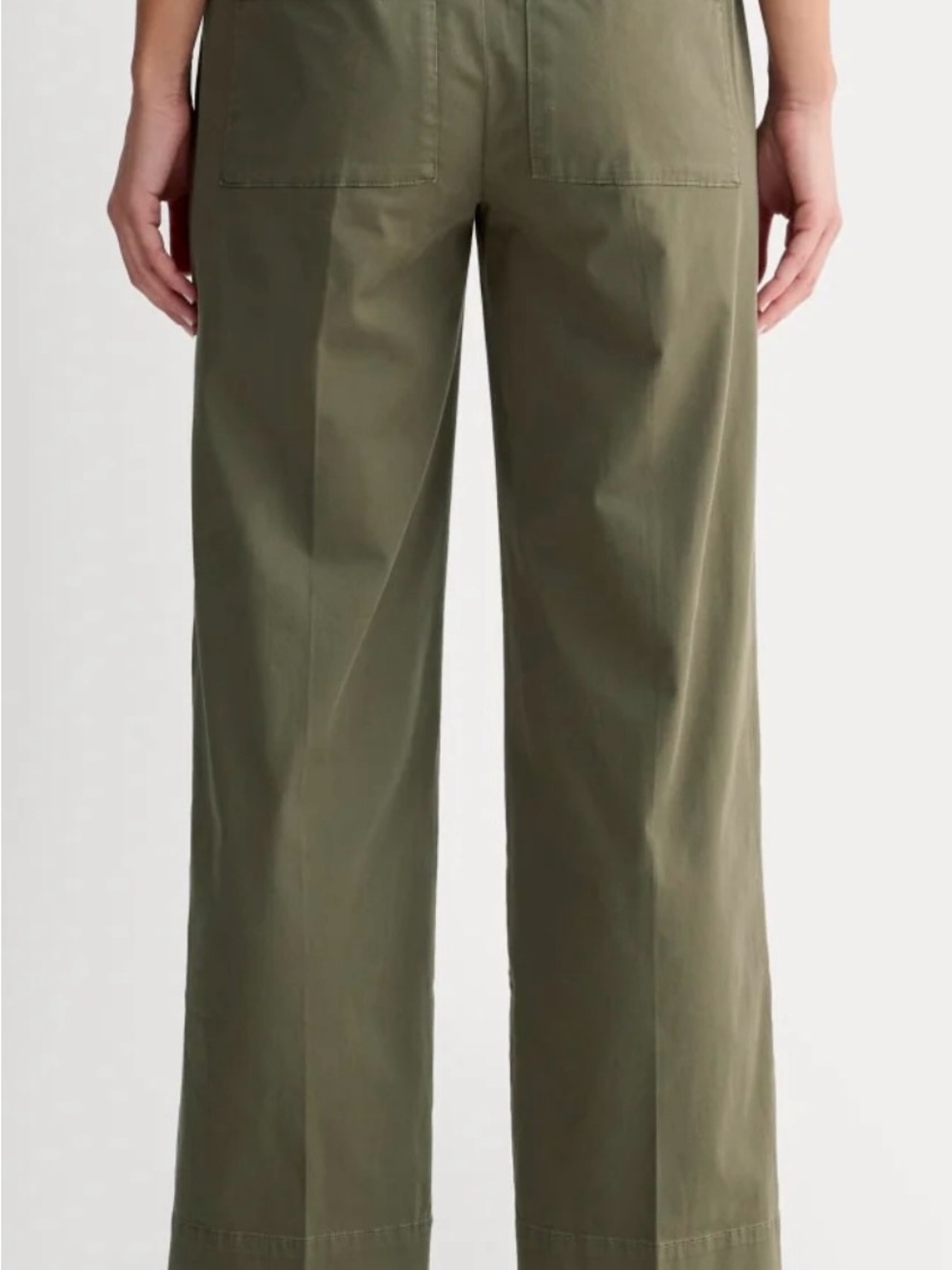 Everlane Easy Organic Cotton Wide Leg Crop Pants Kalmato Green Pull On 0 Woman’s